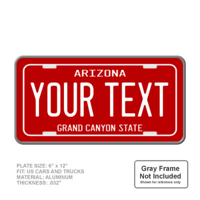 Arizona Full Size 6" X 12" Personalized Novelty License Plate Thumbnail