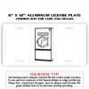 6 X 12 Full Size Aluminum License Plate for Cars and Trucks  Thumbnail