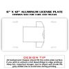 6 X 12 Full Size Aluminum License Plate for Cars and Trucks  Thumbnail