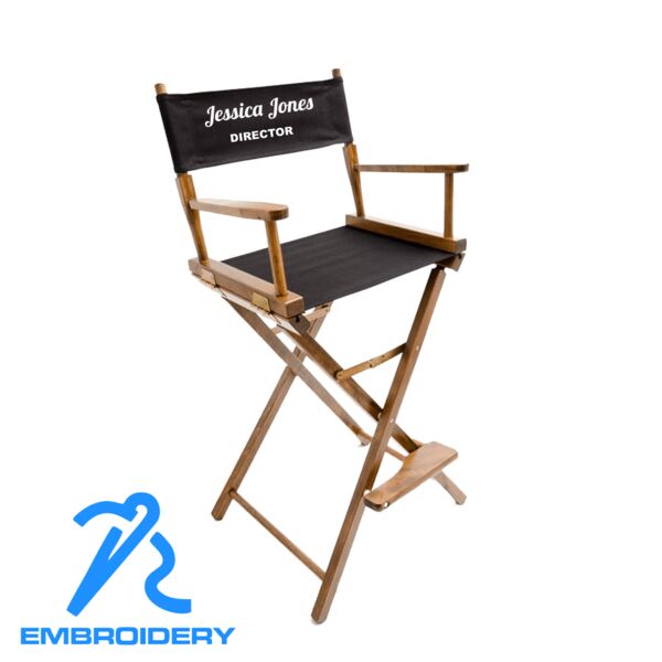 Custom Embroidery 30" Bar Height Director Chair w/ Canvas Thumbnail