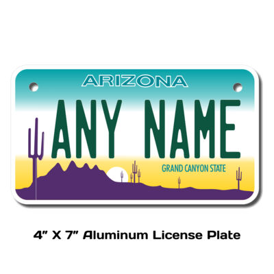 Arizona Personalized 4" X 7" Aluminum License Plate Thumbnail