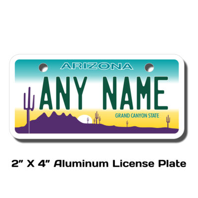 Personalized Arizona License Plate size 2" X 4" Aluminum Thumbnail
