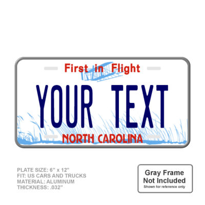 Personalized North Carolina Full Size Novelty  License Plate Thumbnail
