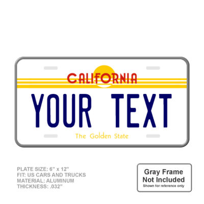 California Full Size 6" X 12" Personalized Novelty License Plate  Thumbnail