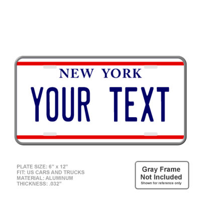 New York Full Size 6" X 12" Personalized Novelty License Plate Thumbnail