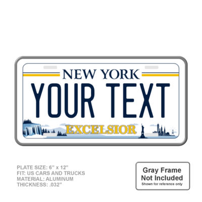New York Full Size 6" X 12" Personalized Novelty License Plate Thumbnail
