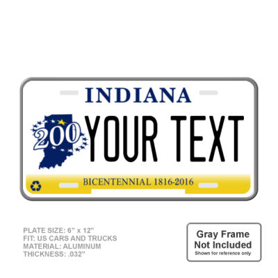 Indiana Personalized Full Size 6" X 12" Personalized Novelty License Plate Thumbnail