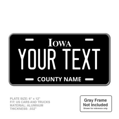 Iowa Personalized Full Size 6" X 12" Personalized Novelty License Plate Thumbnail