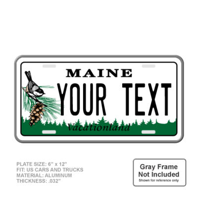 Maine Personalized Full Size 6" X 12" Personalized Novelty License Plate Thumbnail