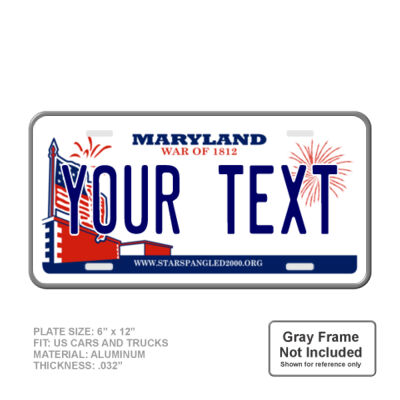 Maryland Personalized Full Size 6" X 12" Personalized Novelty License Plate Thumbnail