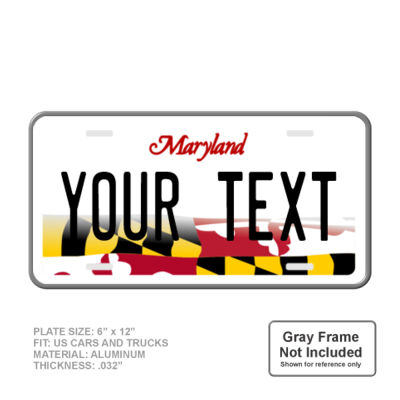 Maryland Personalized Full Size 6" X 12" Personalized Novelty License Plate Thumbnail