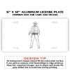 6 X 12 Full Size Aluminum License Plate for Cars and Trucks  Thumbnail