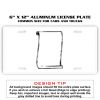 6 X 12 Full Size Aluminum License Plate for Cars and Trucks  Thumbnail