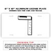 6 X 12 Full Size Aluminum License Plate for Cars and Trucks  Thumbnail