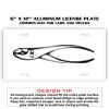 6 X 12 Full Size Aluminum License Plate for Cars and Trucks  Thumbnail