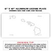 6 X 12 Full Size Aluminum License Plate for Cars and Trucks  Thumbnail