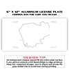 6 X 12 Full Size Aluminum License Plate for Cars and Trucks  Thumbnail
