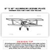 6 X 12 Full Size Aluminum License Plate for Cars and Trucks  Thumbnail