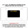 6 X 12 Full Size Aluminum License Plate for Cars and Trucks  Thumbnail