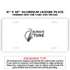 6 X 12 Full Size Aluminum License Plate for Cars and Trucks  Thumbnail