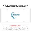 6 X 12 Full Size Aluminum License Plate for Cars and Trucks  Thumbnail