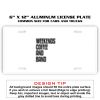 6 X 12 Full Size Aluminum License Plate for Cars and Trucks  Thumbnail