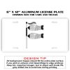 6 X 12 Full Size Aluminum License Plate for Cars and Trucks  Thumbnail