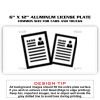 6 X 12 Full Size Aluminum License Plate for Cars and Trucks  Thumbnail