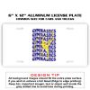 6 X 12 Full Size Aluminum License Plate for Cars and Trucks  Thumbnail
