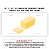 6 X 12 Full Size Aluminum License Plate for Cars and Trucks  Thumbnail