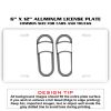 6 X 12 Full Size Aluminum License Plate for Cars and Trucks  Thumbnail