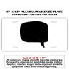 6 X 12 Full Size Aluminum License Plate for Cars and Trucks  Thumbnail
